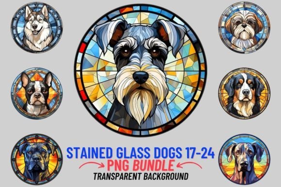 Download Stained Glass Dogs Sublimation 17-24 - Dog Collection