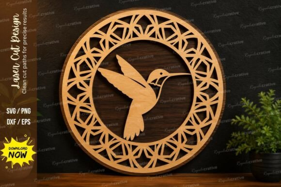 Download Hummingbird Mandala Circle Laser Cut SVG - Mandala Collection