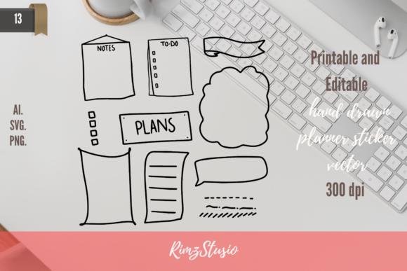 Download Hand Drawn Planner Sticker Vector - Vector Collection