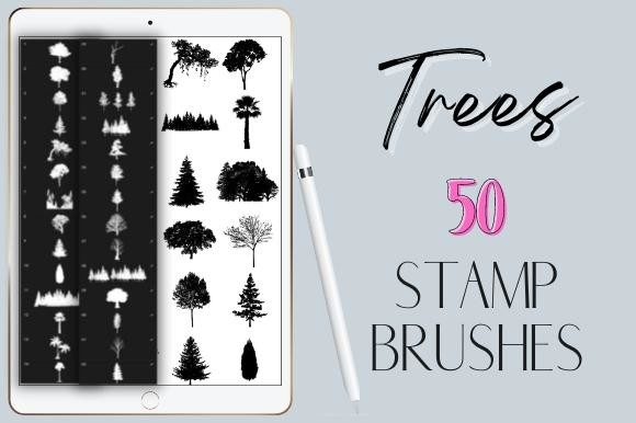 Download Procreate Trees Stamp Brushes Silhouette - Procreate trees Collection