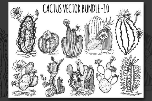 Download Cactus Vector Bundle-10 - Vector Collection