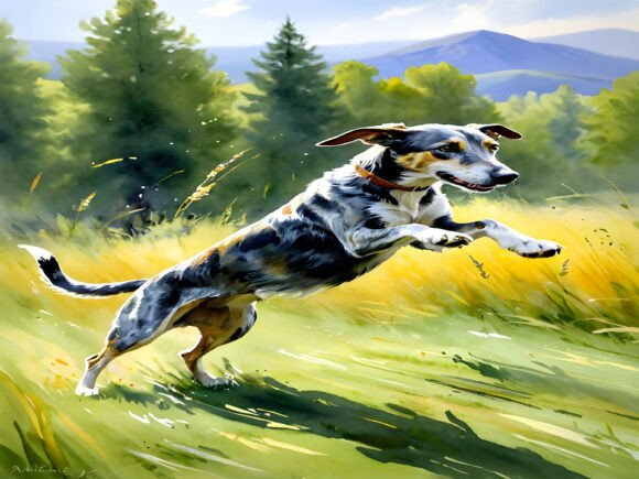 Download Wall Art a Painting of a Dog Running - Dog Collection