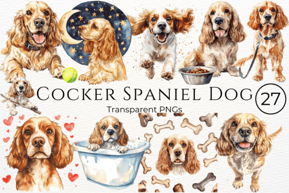 Download Cocker Spaniel Dog Watercolor Clipart - Dog Collection