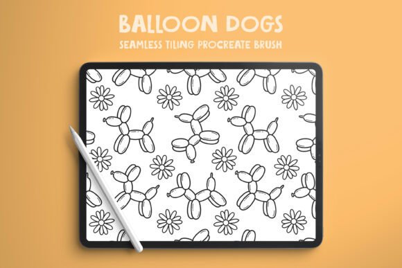 Download Balloon Dogs Procreate Pattern Brush - Dog Collection