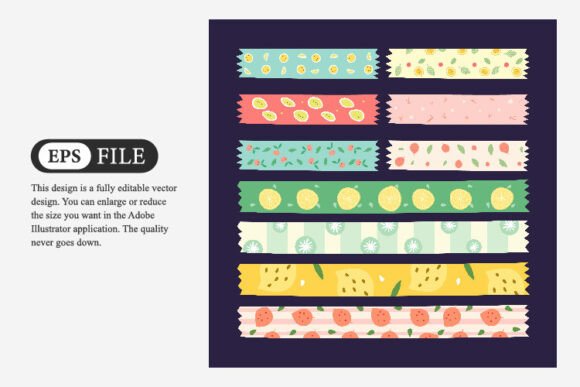 Download Cute Washi Tape Vector Illustration - Vector Collection
