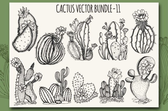 Download Cactus Vector Bundle-11 - Vector Collection
