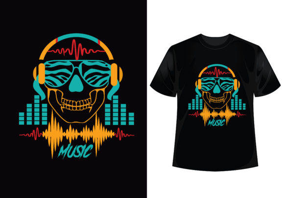 Download Music Skull Artwork Vector TShirt Design - Vector Collection