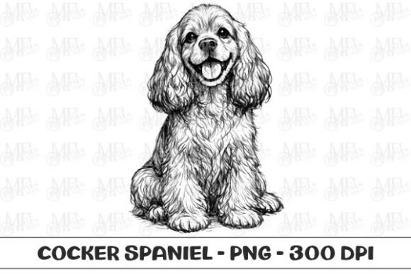 Download Cocker Spaniel Dog Sketch PNG - Dog Collection