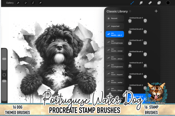 Download Portuguese Water Dog Procreate Brushs - Dog Collection