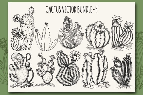 Download Cactus Vector Bundle-9 - Vector Collection